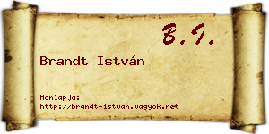 Brandt István névjegykártya